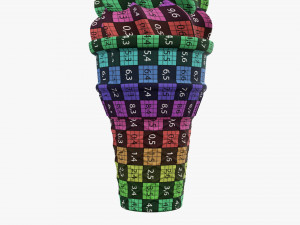 Waffle cone with ice cream 01 Modelo 3D