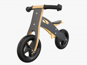 Wooden balance bike for kids 3D Model