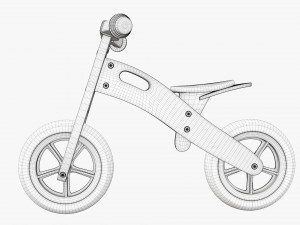 Wooden balance bike for kids Modelo 3D