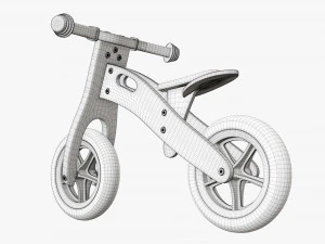 Wooden balance bike for kids 3D Model