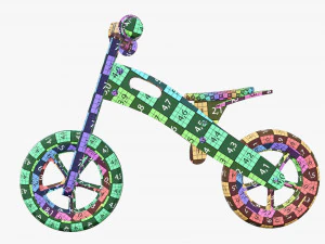 Wooden balance bike for kids 3D Model