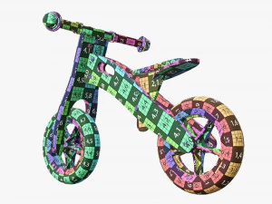 Wooden balance bike for kids 3D Model