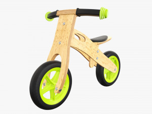 Wooden balance bike for kids v2 3D Model