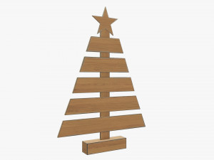 Wooden Christmas tree 3D Model