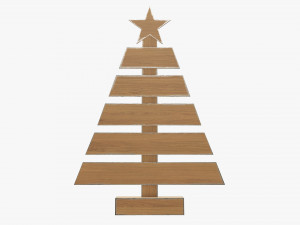 Wooden Christmas tree Modelo 3D