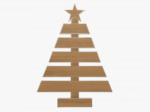 Wooden Christmas tree 3D Model