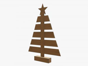 Wooden Christmas tree 3D Model