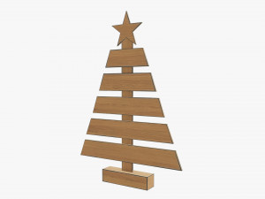 Wooden Christmas tree Modelo 3D