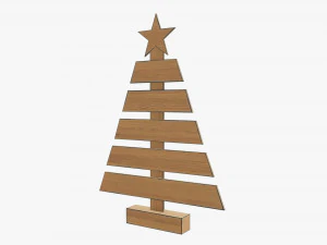 Wooden Christmas tree 3D Model