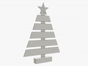 Wooden Christmas tree Modelo 3D