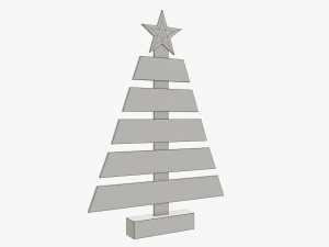 Wooden Christmas tree 3D Model