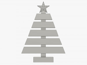 Wooden Christmas tree Modelo 3D