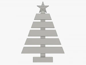 Wooden Christmas tree 3D Model