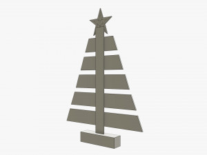 Wooden Christmas tree Modelo 3D