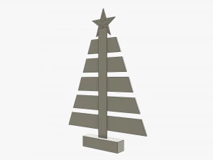 Wooden Christmas tree 3D Model