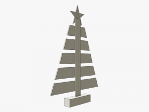Wooden Christmas tree Modelo 3D