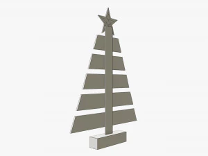 Wooden Christmas tree 3D Model