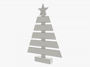 Wooden Christmas tree Modelo 3D