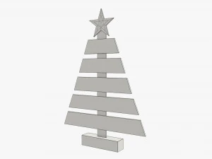 Wooden Christmas tree 3D Model