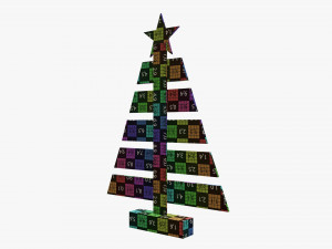 Wooden Christmas tree Modelo 3D