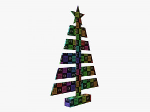 Wooden Christmas tree Modelo 3D