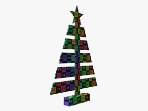 Wooden Christmas tree 3D Model