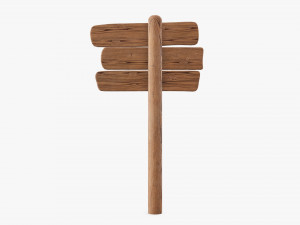 Wooden signboards Model 3D