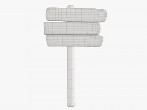 Wooden signboards Model 3D
