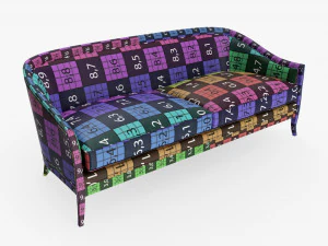 Cabriole style sofa 02 3D Model