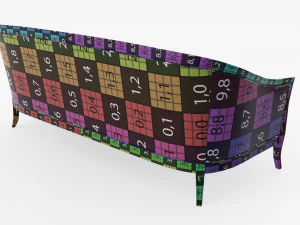 Cabriole style sofa 02 3D Model