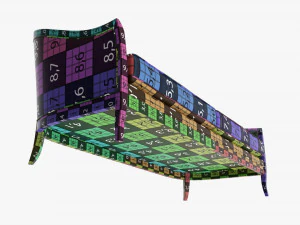 Cabriole style sofa 02 3D Model