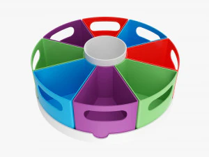 Penyelenggara penyimpanan ruang berwarna-warni Model 3D