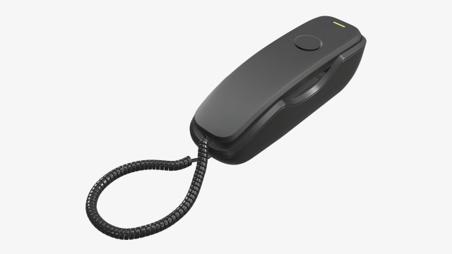 Compact corded phone 3D Model .c4d .max .obj .3ds .fbx .stl .blend 