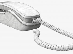 Compact corded phone 3D Model