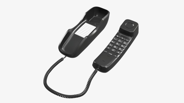 Compact corded phone handset removed Modelo 3D .c4d .max .obj .3ds .fbx .stl .blend 