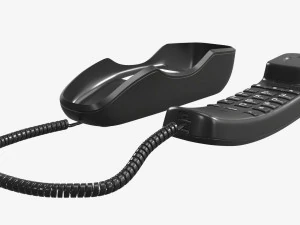 Compact corded phone handset removed 3D Model