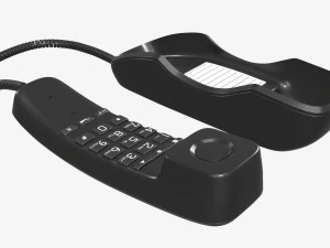 Compact corded phone handset removed 3D Model