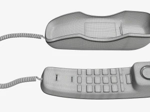 Compact corded phone handset removed 3D Model