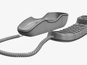 Compact corded phone handset removed 3D Model