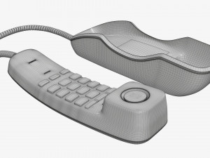 Compact corded phone handset removed Modelo 3D