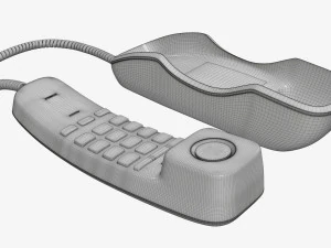 Compact corded phone handset removed 3D Model