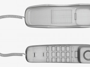 Compact corded phone handset removed Modelo 3D