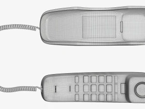 Compact corded phone handset removed 3D Model