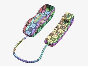 Compact corded phone handset removed 3D Model