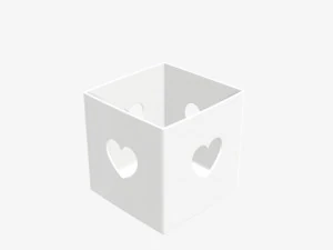Cube paper gift packaging with lace 01 3D Model