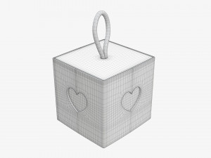 Cube paper gift packaging with lace 01 3D Modell