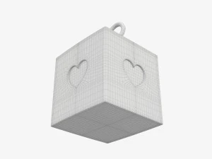 Cube paper gift packaging with lace 01 3D Model