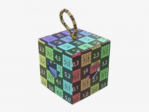 Cube paper gift packaging with lace 01 3D Modell