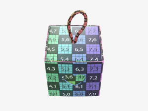 Cube paper gift packaging with lace 01 3D Model