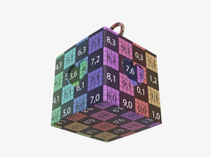 Cube paper gift packaging with lace 01 3D Model